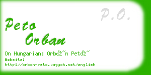 peto orban business card